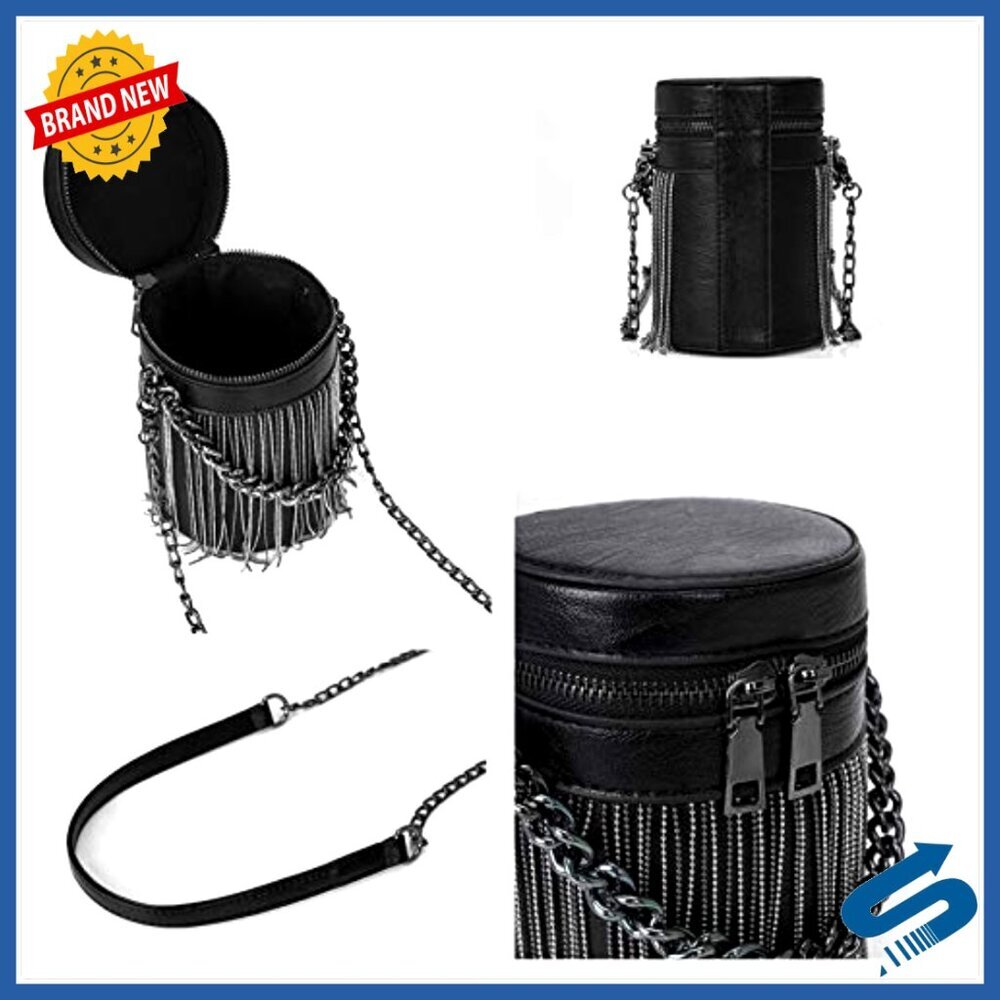 Y2K Punk Tassel Tote Vegan Leather Shoulder Bag Gothic Rock Fashion Crossbody - Picture 5 of 7